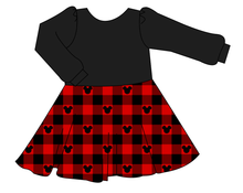 Load image into Gallery viewer, Plaid Mouse Ears Prairie Dress