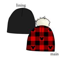 Load image into Gallery viewer, Plaid Mouse Ears Slouchy Beanie (Reversible!)