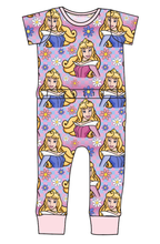 Load image into Gallery viewer, Sleeping Princess Check Bennett Pants and Shorts Length T-Shirt Romper