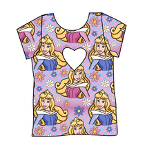 Load image into Gallery viewer, Sleeping Princess Check Cambria Heart Back Tee