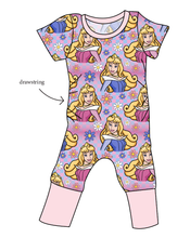 Load image into Gallery viewer, Sleeping Princess Check Grow With Me Pants And Shorts Romper