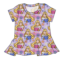 Load image into Gallery viewer, Sleeping Princess Check Ladies' Peplum Top