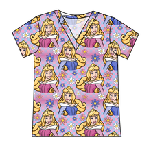 Load image into Gallery viewer, Sleeping Princess Check Ladies' Slouchy V-Neck Tee