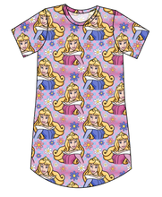 Load image into Gallery viewer, Sleeping Princess Check Ladies' T-Shirt Dress