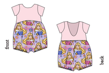 Load image into Gallery viewer, Sleeping Princess Check Low Back Romper and Bubble Romper