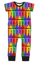 Load image into Gallery viewer, Colourful Crayons Bennett Pants and Shorts Length T-Shirt Romper