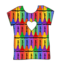 Load image into Gallery viewer, Colourful Crayons Cambria Heart Back Tee