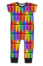 Load image into Gallery viewer, Colourful Crayons Emmett Pants And Shorts T-Shirt Romper
