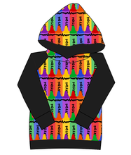 Load image into Gallery viewer, Colourful Crayons Ladies Hoodie