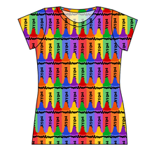 Load image into Gallery viewer, Colourful Crayons Ladies' Oversized Tee