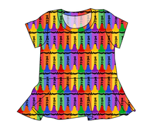 Load image into Gallery viewer, Colourful Crayons Ladies' Peplum Top