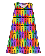 Load image into Gallery viewer, Colourful Crayons Ladies' Swing Dress