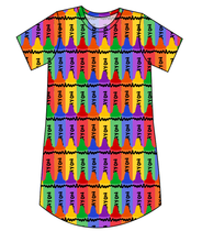 Load image into Gallery viewer, Colourful Crayons Ladies' T-Shirt Dress