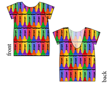Load image into Gallery viewer, Colourful Crayons Low Back Ballerina Tee
