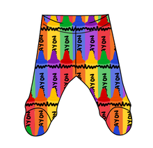 Load image into Gallery viewer, Colourful Crayons Newborn Footed Pants