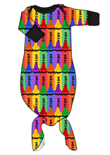 Load image into Gallery viewer, Colourful Crayons Newborn Knotted Gown
