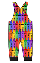 Load image into Gallery viewer, Colourful Crayons Overalls and Shortalls