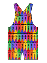 Load image into Gallery viewer, Colourful Crayons Overalls and Shortalls