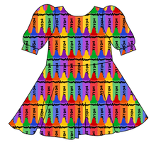 Load image into Gallery viewer, Colourful Crayons Prairie Dress