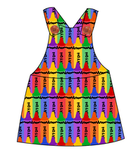 Load image into Gallery viewer, Colourful Crayons Skirt-Alls