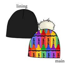 Load image into Gallery viewer, Colourful Crayons Slouchy Beanie (Reversible!)