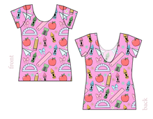 Load image into Gallery viewer, Cupcake School Supplies Ladies' Low Back Ballerina Tee