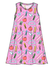 Load image into Gallery viewer, Cupcake School Supplies Ladies' Swing Dress
