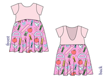 Load image into Gallery viewer, Cupcake School Supplies Low Back Dress