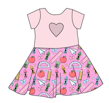 Load image into Gallery viewer, Cupcake School Supplies Molly Heart Back Twirly Dress