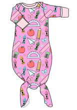 Load image into Gallery viewer, Cupcake School Supplies Newborn Knotted Gown