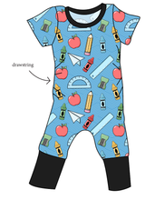 Load image into Gallery viewer, Rad School Supplies Grow With Me Pants And Shorts Romper