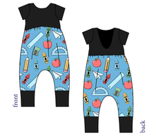 Load image into Gallery viewer, Rad School Supplies Low Back Romper and Bubble Romper