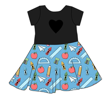 Load image into Gallery viewer, Rad School Supplies Molly Heart Back Twirly Dress