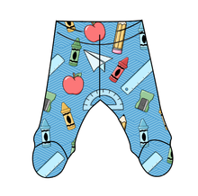 Load image into Gallery viewer, Rad School Supplies Newborn Footed Pants