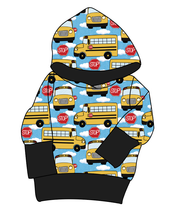 Load image into Gallery viewer, Wheels on the Bus Grow With Me Hoodie (or Crewneck)