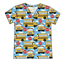 Load image into Gallery viewer, Wheels on the Bus Ladies' Slouchy V-Neck Tee