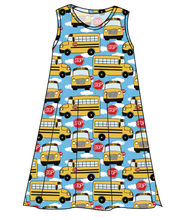 Load image into Gallery viewer, Wheels on the Bus Ladies' Swing Dress