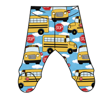 Load image into Gallery viewer, Wheels on the Bus Newborn Footed Pants