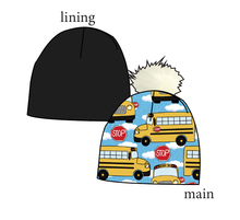 Load image into Gallery viewer, Wheels on the Bus Slouchy Beanie (Reversible!)