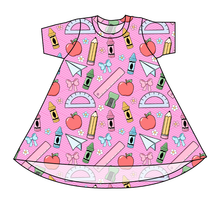 Load image into Gallery viewer, Cupcake School Supplies Basic T-Shirt Dress