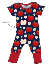 Load image into Gallery viewer, Apple Blossoms Grow With Me Pants And Shorts Romper