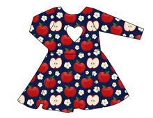 Load image into Gallery viewer, Apple Blossoms Molly Heart Back Twirly Dress