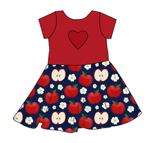 Load image into Gallery viewer, Apple Blossoms Molly Heart Back Twirly Dress