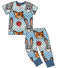 Load image into Gallery viewer, Zoo Friends Check Basic Loungewear Set