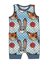 Load image into Gallery viewer, Zoo Friends Check Emmett Pants And Shorts T-Shirt Romper