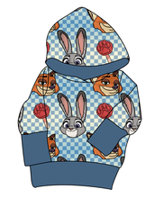 Load image into Gallery viewer, Zoo Friends Check Grow With Me Hoodie (or Crewneck)