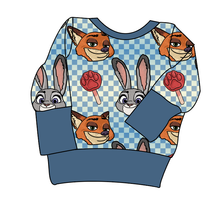 Load image into Gallery viewer, Zoo Friends Check Grow With Me Hoodie (or Crewneck)