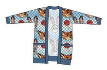 Load image into Gallery viewer, Zoo Friends Check Kids Grandpa Cardigan