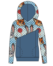 Load image into Gallery viewer, Zoo Friends Check Ladies Hoodie