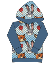 Load image into Gallery viewer, Zoo Friends Check Ladies Hoodie